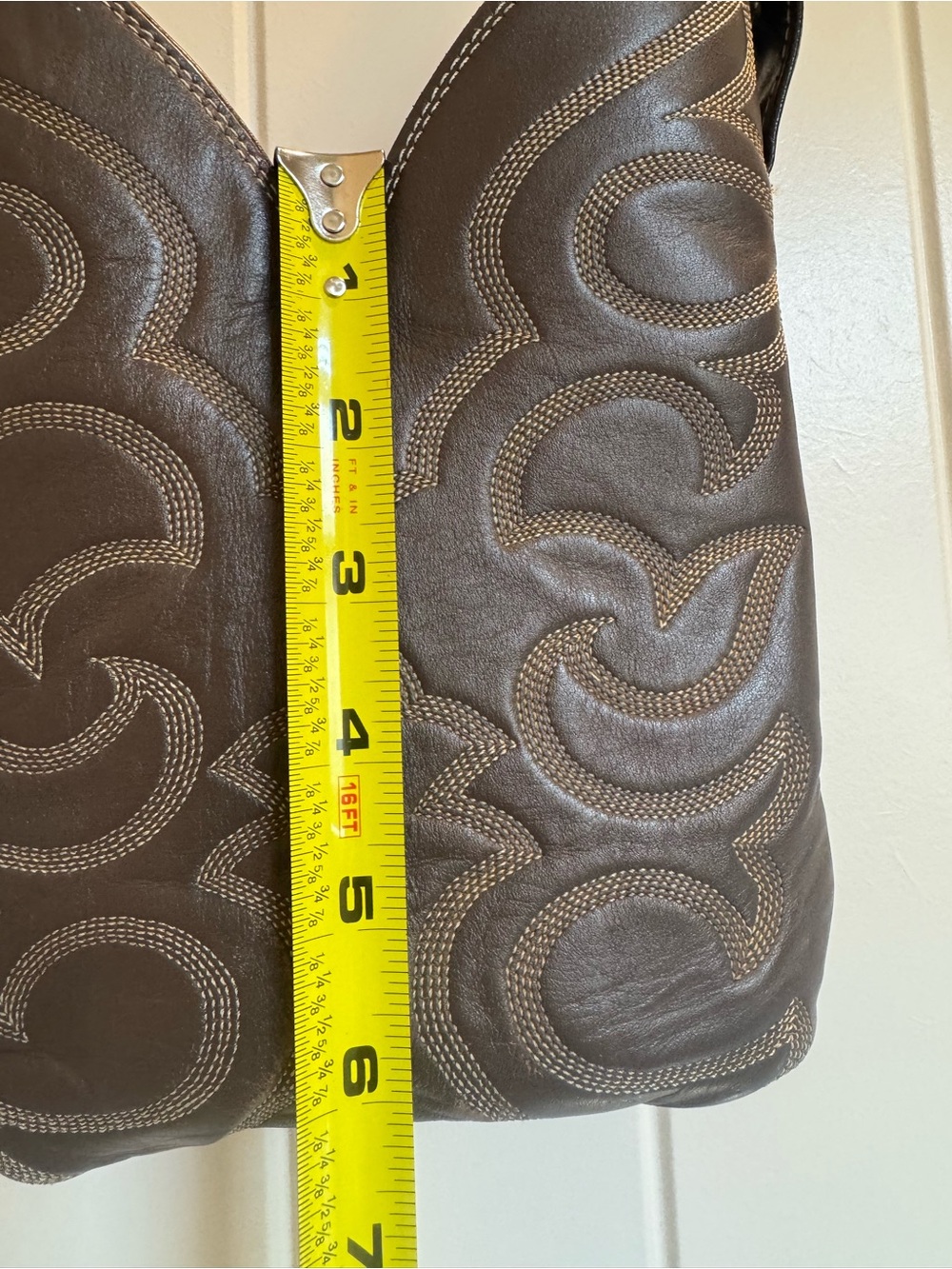 Justin boots Brown Leather  Bag with Beaded Strap - Picture 10 of 11